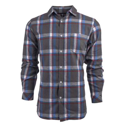 Woven Plaid Flannel With Biased Pocket Thumbnail