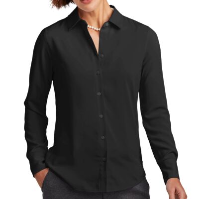 Women's Full Button Satin Blouse Thumbnail
