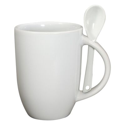 12oz Dapper Ceramic Mug With Spoon Thumbnail