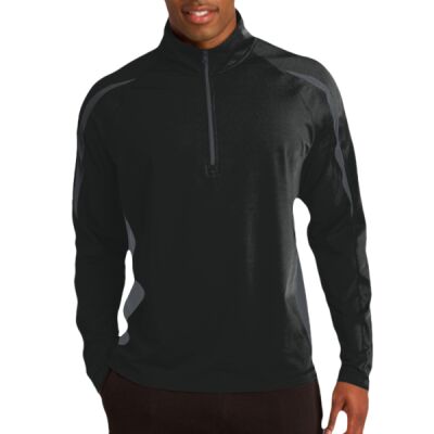 Sport Wick ® Stretch 1/4 Zip Colorblock Pullover Thumbnail